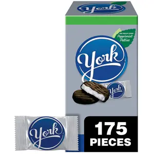 YORK Dark Chocolate Peppermint Patties, Candy Bulk Box, 84 oz (175 Pc)