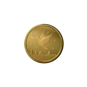 2022 Holy Land Mint Dove of Peace 1/10 oz Gold Round -Damaged Capsule