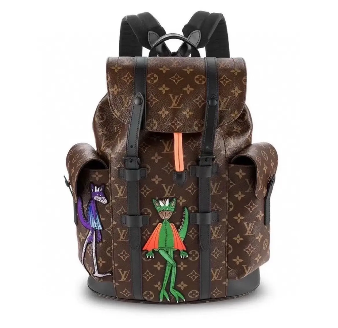 Pre-owned Louis Vuitton Runway Piece Christopher Backpack Monogram Canvas Alien Embroidery Microchipped 2601633