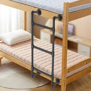 Carbon Steel Black Wall/Floor-Mounted Ladders 39.37inch 3-Step Basement Window Well Egress & Fire Emergency Escape Ladder with Bases & Pre-drilled Holes for Home Loft Loads 440.92lbs