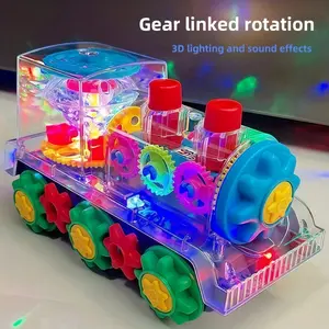 Babywendy Electric Toy Train, Multifunctional with Flashing & Motorized Movement, Gear System, Suitable for Boys & Girls, Plastic for Role-Play, Motor Skills Development, Ideal Gift