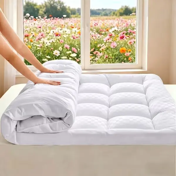 Mattress Topper, Mattress Pad Pillow Top Mattress Cover Quilted Fitted Mattress Protector Top Stretches up 8-21" Deep Pocket Cooling