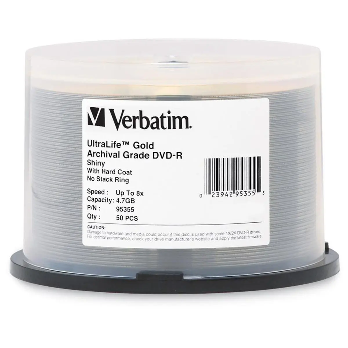 Verbatim DVD-R, 4.7 GB 8x Ultralife Archival Grade, Gold Shiny, 50 Pack on Spindle