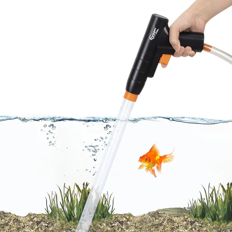 Hygger 1-Count Adjustable Length Aquarium Gravel Cleaner Kit - Portable Handheld Quick Water Changer with Air-Pressing Button, Deep Cleaning, Left-Handed Design, Comfortable Grip, Gravity Drain for Freshwater Fish Tanks (19.7-35.4 in, 22.4-40.9 in), 19.7