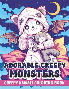 Adorable Creepy Monsters Coloring Book: Cute and Creepy Monsters Coloring Pages for Adults and Teens, Perfect for Stress Relief