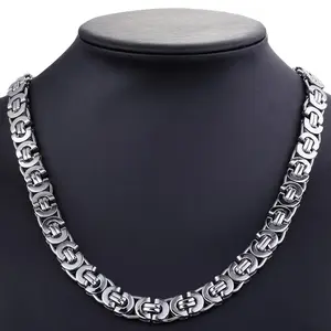 316L Stainless Steel Byzantine Link Chain Necklace, Hip Hop Flat Choker, Unisex, with 11mm for Daily Wear and Gift-Giving, Mardi Gras Accessory jewelry men