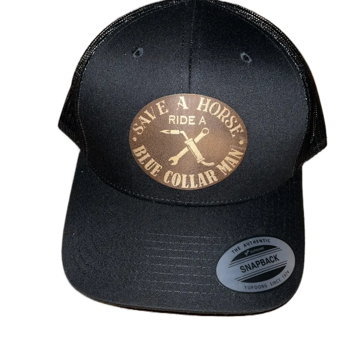Black yupoong SnapBack hat “save a”