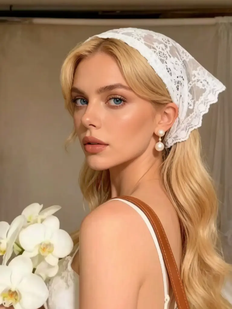 Bohemian Vintage Lace Mesh Triangle Scarf, Multifunctional Headscarf & Waist Belt, Versatile Layered Clothing Accessory for All Seasons, Parties & Weddings