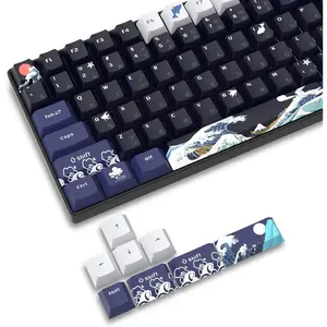 XVX PBT Keycaps - 132 ,  Wave Off Kanagawa  Keyboard Set, 5 Side Dye-Sub Custom Keycaps, Cherry Profile for Cherry/Gateron MX Switches
