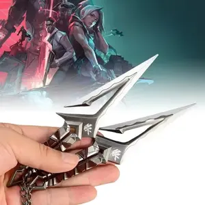 6.3inch Game Ninja Star Katana Metal Syuriken Anime Cosplay Prop Blade Ninja Kunai Sword Real Size Japanese Katana Original Samurai Sabre Gift