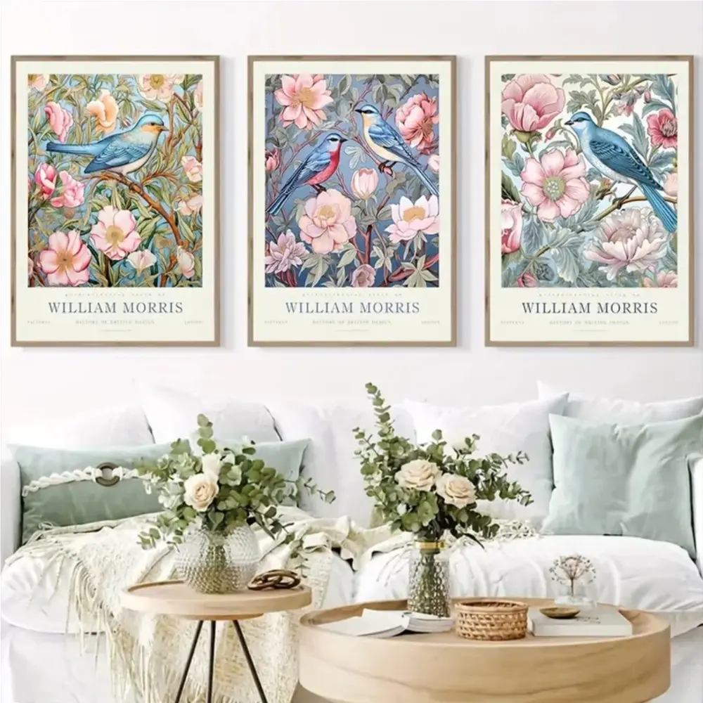 3 Pieces Optional Wooden Frame William Morris Floral Bird Wall Poster Canvas Painting Floral Wall Art Plant Retro Print Living Room Home Decor Color Accurate Reproduction Hanging Painting Clear Texture Canvas Print 3 Pieces Optional Wooden Frame William Morris Floral Bird Wall Poster Canvas Painting Floral Wall Art Plant Retro Print Living Room Home Decor Color Accurate Reproduction Hanging Painting Clear Texture Canvas Print