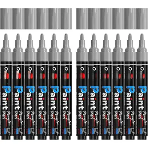 Pens  Markers - Permanent  Markers 12 Pack, Water-Based, Quick Dry,  Marker Pen for Rock, , Plastic, Metal, Canvas, Glass, Mugs. Medium Tip