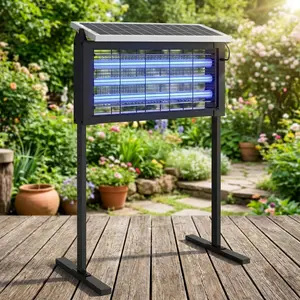 [Father's Day gift]Solar USB Rechargeable Insect Trap with Solar Panel Sensor - Waterproof Electric Mosquito Zapper for Home, Patio, Indoor, Outdoor Household Use