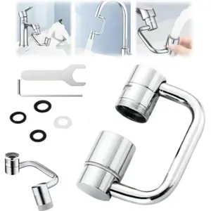 Rotatable Faucet Aerator Extension - forEffortless, All.Angle Control, Rotating Swivel FaucetAerator Extender, Kitchen Bathroom Sink FaucetsSprayer Attachment with 2 Mode Splash