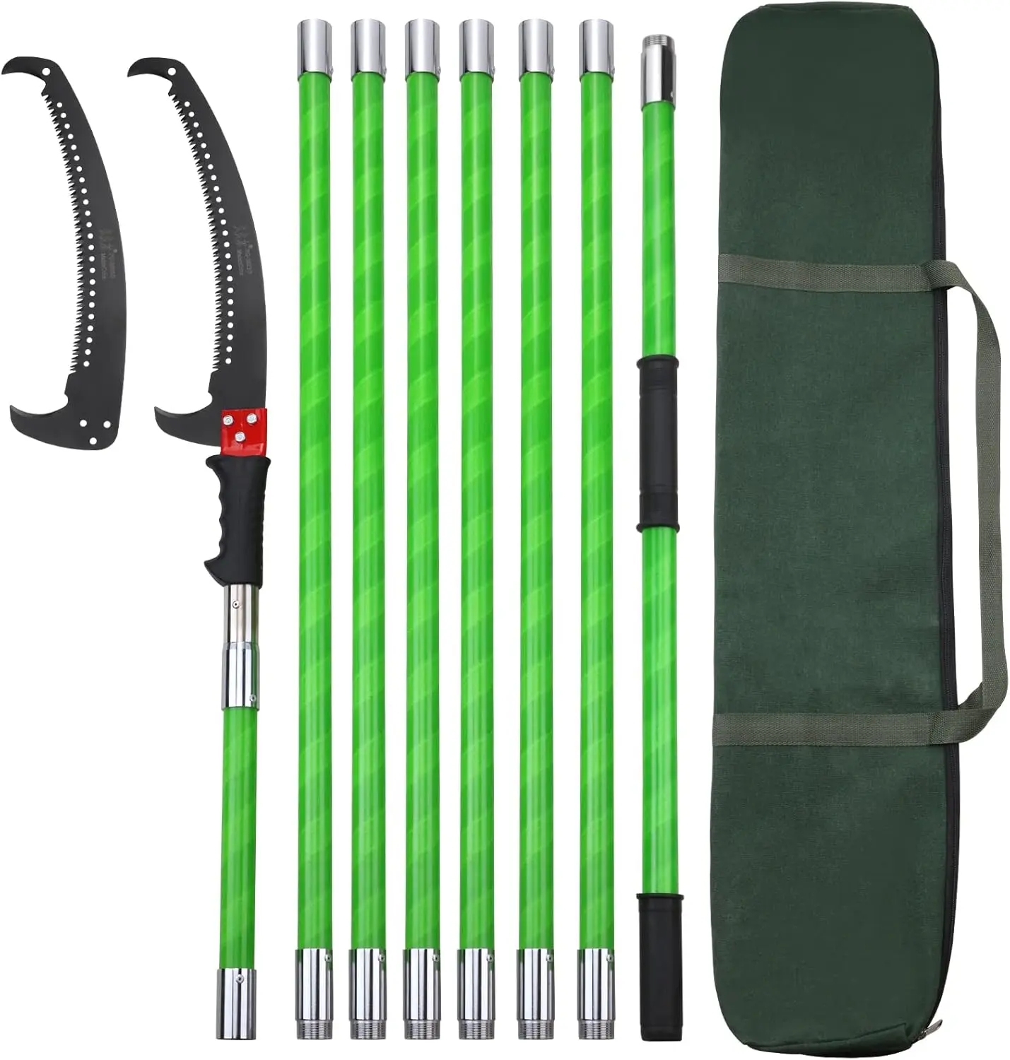 27-Inch Manual Tree Pole Pruner - Carbon Steel & Alloy Steel Forestry Lawn Tool with Durable Epoxy Material, Extendable Hand Lopper for Tree Pruning, High and Hard to Reach Branches, Increases Stability and Efficiency, Durable Material, Garden