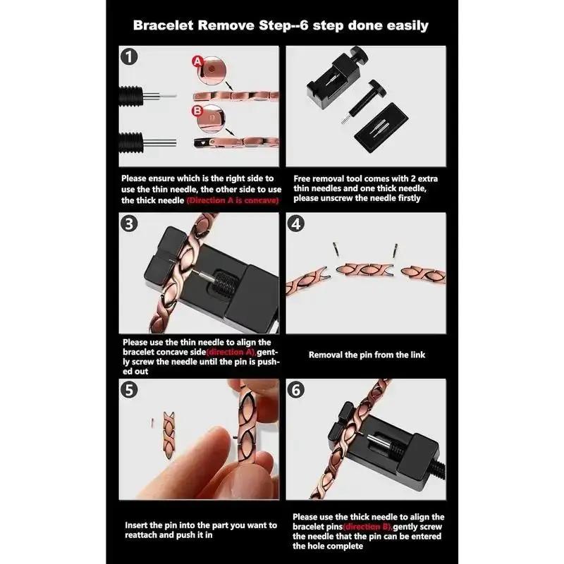 Men's copper magnetic bracelet, with a unique flip-down clasp and adjustment tool. Fashionable jewelry, with a sturdy and comfortable design. It helps improve blood circulation, relieve fatigue, and can also be used as a daily decorative accessory.