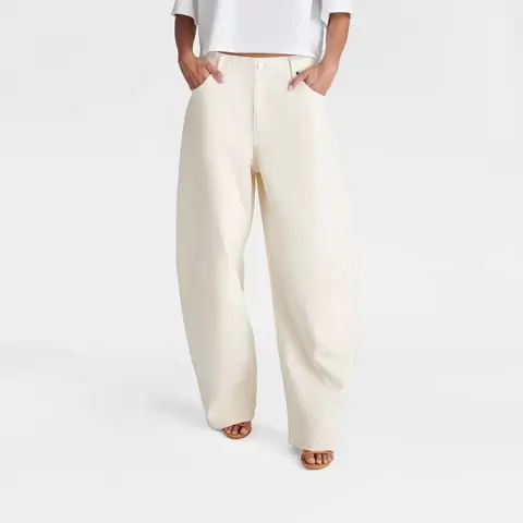 KBB by KAHLANA Women's Mid-Rise 'The Barrel Leg Jean'