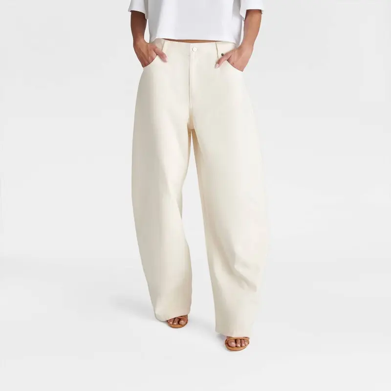 KBB by KAHLANA Women's Mid-Rise 'The Barrel Leg Jean'