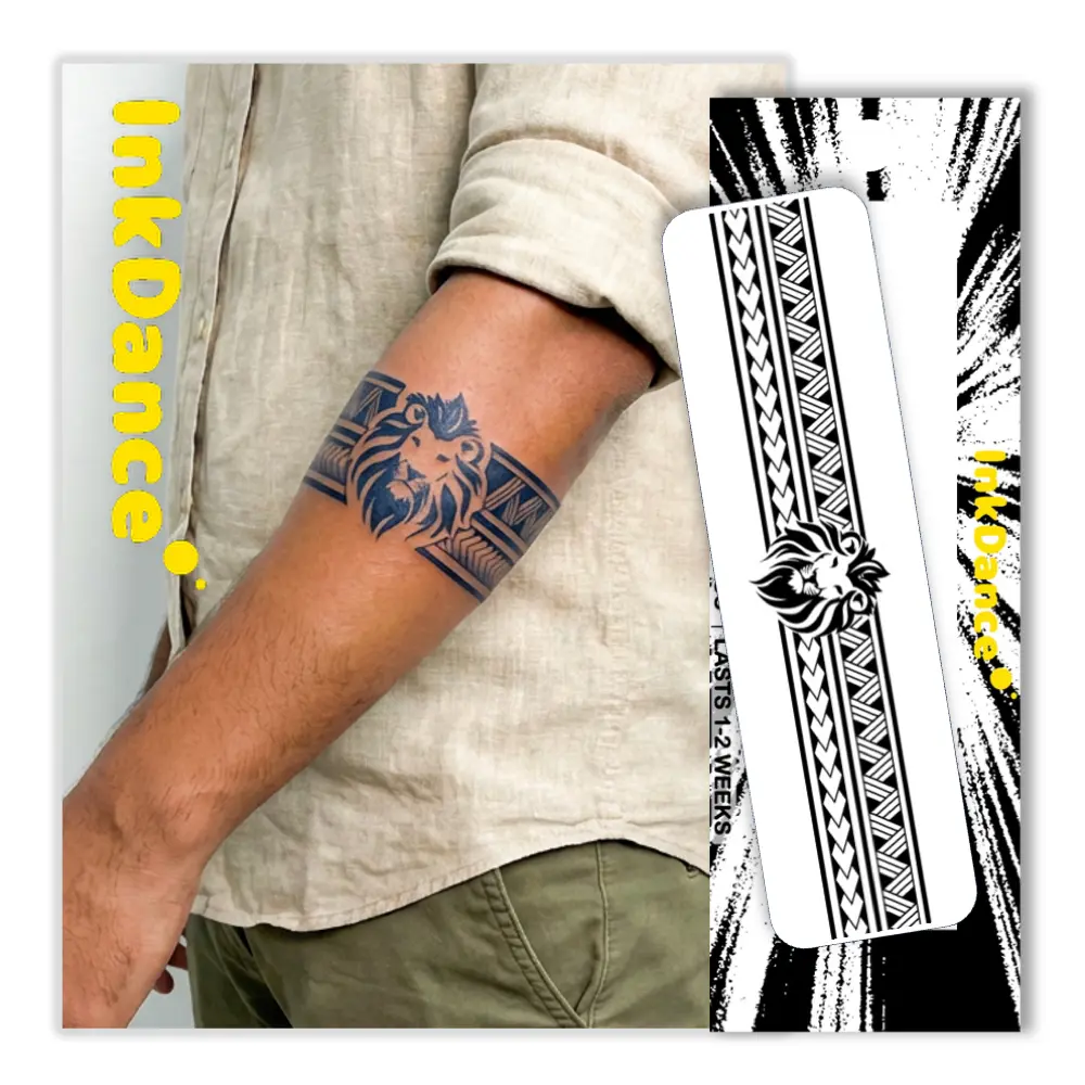 InkDance Semi-Permanent Tattoo - Moon Phases Celestial Design, Waterproof Plant-Based Ink, All Skin Types, 1-2 Weeks Long-Lasting, Color Develops in 24 Hours, Temporary Tattoo D079