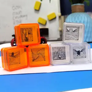 9pcs Cat Silhouette Stamps Set, Automatic Ink, Clear Stamp Design, Transparent Cover, Ideal for Teaching & Practice