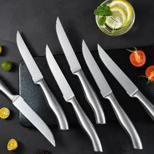 Stainless Steel Steak Knife Set, 4/6/8 Inch Sharp Western Dining Knives, Home Use Adult Meat Cutting Tools, Kitchen Cooking Accessories