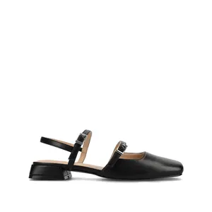 GRETCHENN HEELED FLATS IN VEGAN LEATHER IN WIDE - Black PU
