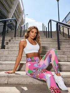 Women's Milk Tea Color Tight Fashion Leggings, Stretchy Workout Leggings, High Rise High Waist Breathable Glute Enhancing Butt Lifting Quick-Dry Running Yoga Pants, Elastic Sportswear, Activewear Bottoms