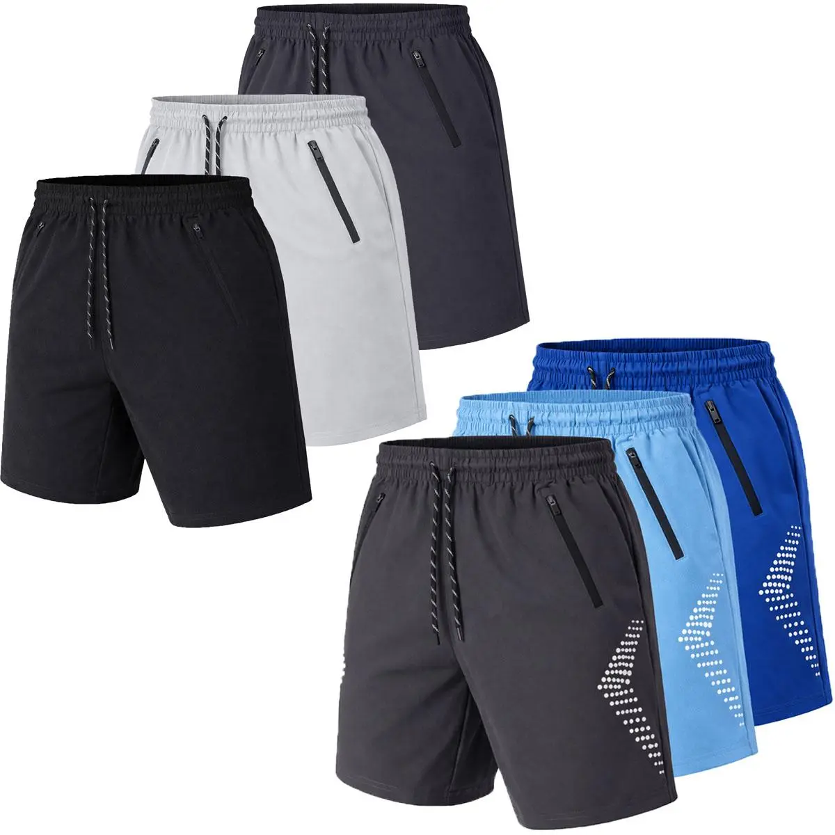 Men's Single Performance Training Shorts With Zipper Pockets (Sizes, S to 2XL)