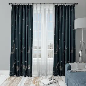 Crane Bird Pleat Curtains - Blue Color, Custom Made, High-Quality Window Treatments