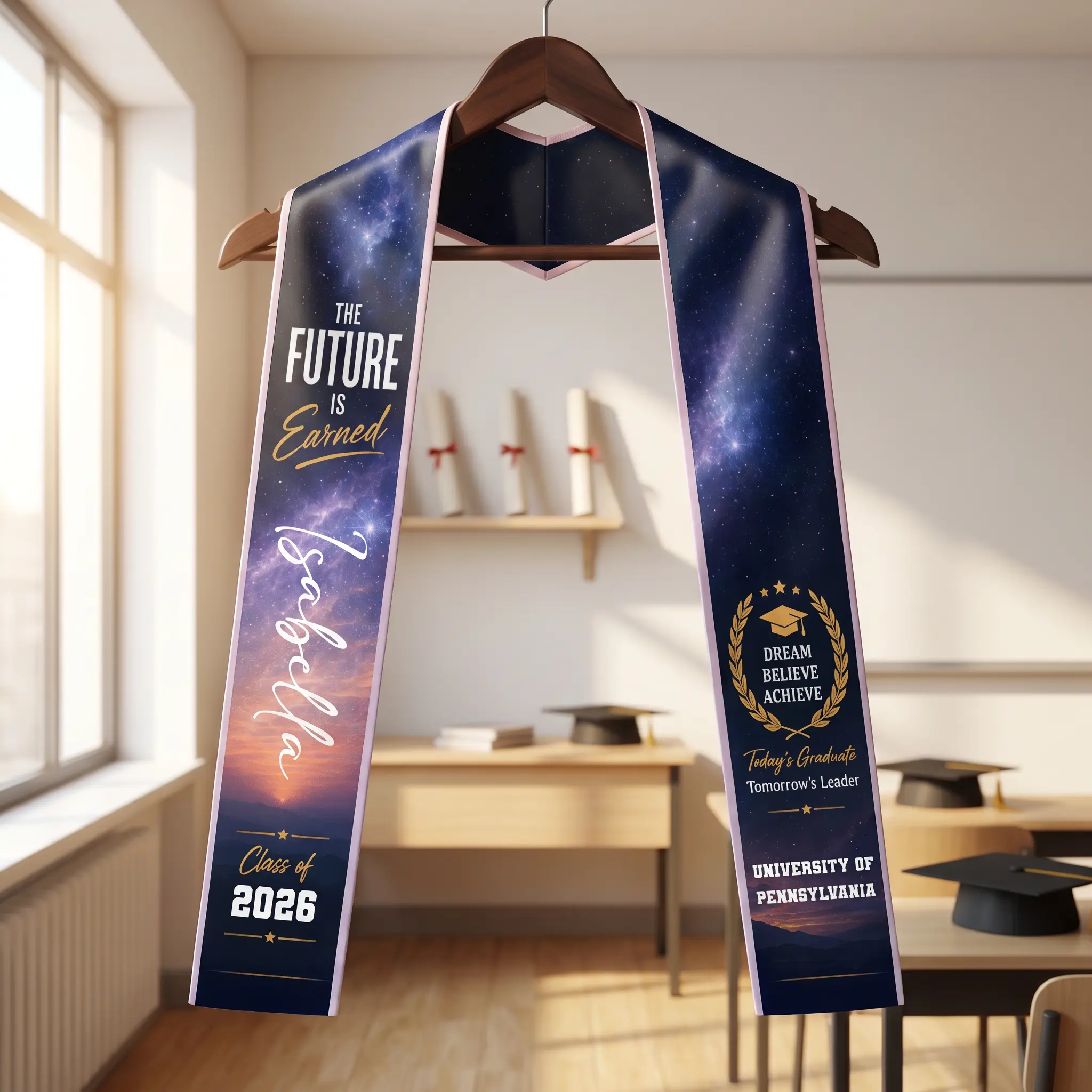 Personalized Today's Graduate Tomorrow's Leader Graduation Stole – Custom Photo and Name