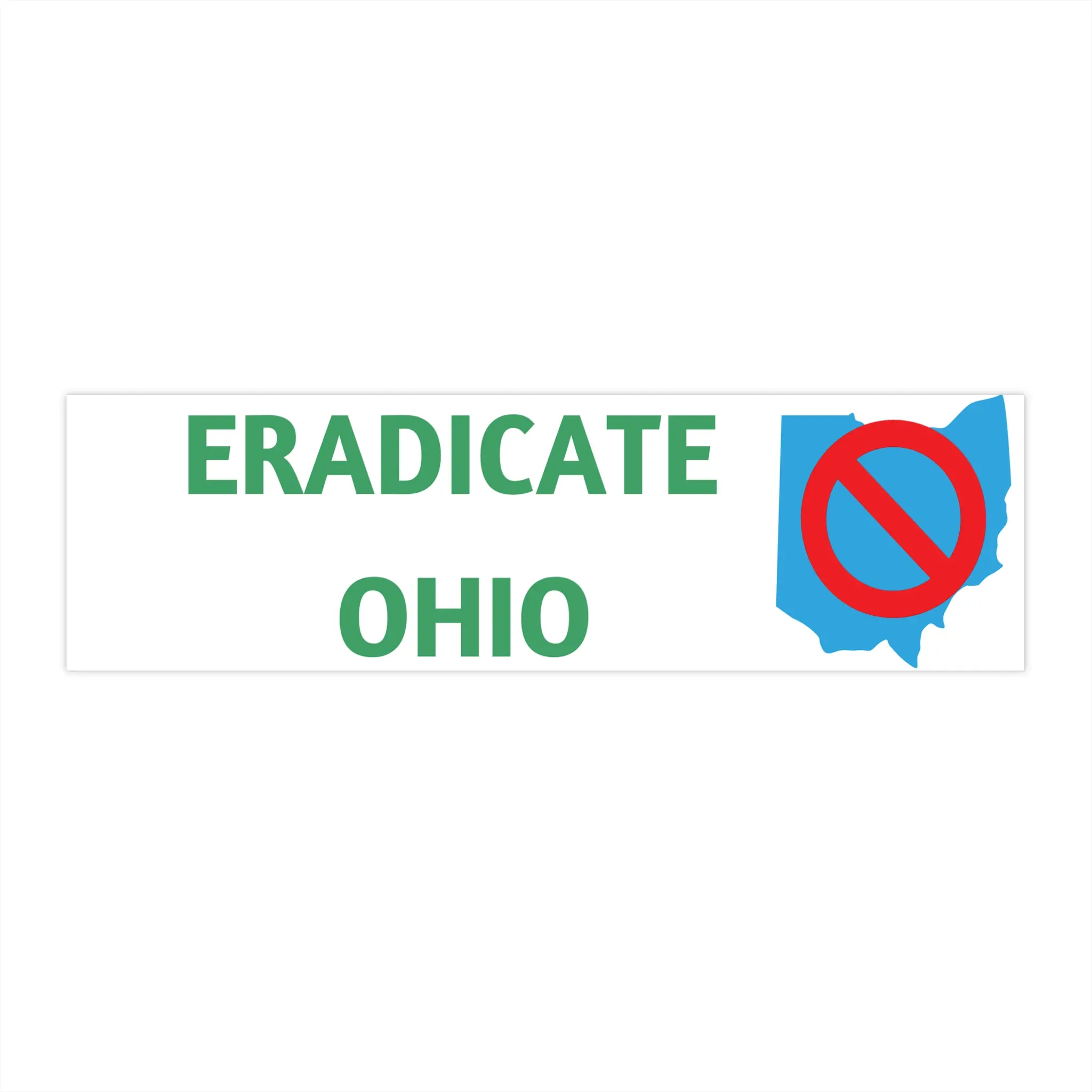 Bumper Stickers, Funny Parody Eradicate Ohio Meme Car Decal, Joke Novelty Vehicle Vinyl Decal, Gag Gift Auto Bumper Sticker, Humor Laptop