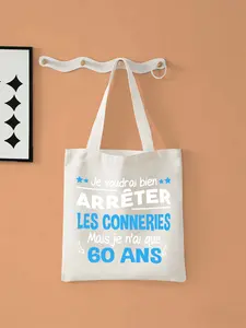 2026 new 3d stereoscopic printI want to stop the bullshit but sorry I'm only 60years oldLarge-capacity canvas single-shoulder handbag, suitable for shopping, fitness and daily use. Foldable and re