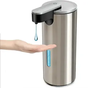 Stainless Steel Automatic Soap Dispenser, 1 Count Battery Powered Electric Sensor Hand Free Soap Dispenser Excluded Battery, Kitchen Bathroom Countertop Soap Dispenser