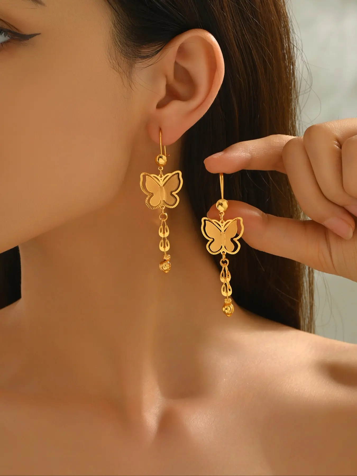 Fashionable Heart Shaped Design Dangle Earrings, Cute Earrings, Ear Accessories, Dangling Fashion Jewelry, Casual Trendy Jewelry for Party, Daily Clothing Decor, Trendy All-match & Exquisite Jewelry for Birthday Gift, High Quality Earrings
