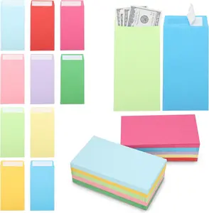 100 Pack  Envelopes Self adhesive 6.7x3.5 Inch, Fit for Envelope  Saving Challenge, 10 Colors 120 GSM Thick  Envelopes for , Budgeting, Tips, Check,  & Tickets