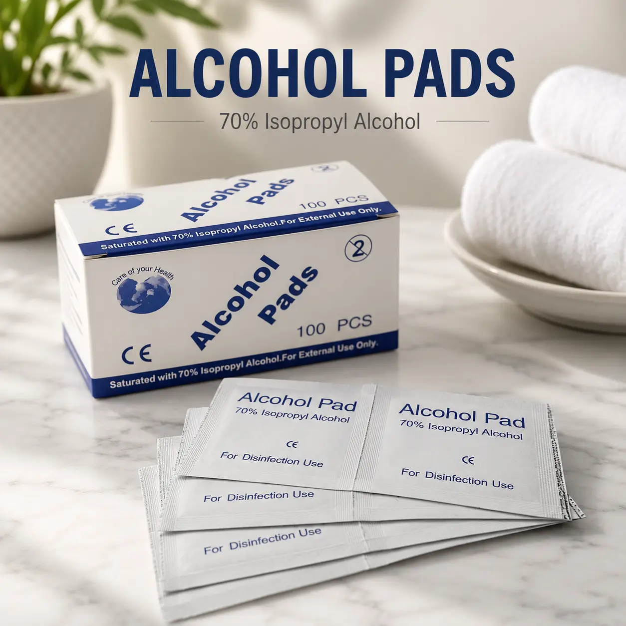 70% Isopropyl Alcohol Pad - 100 pcs Healthcare Care
