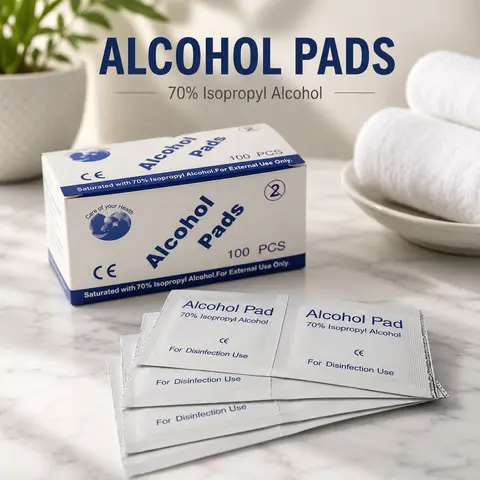 70% Isopropyl Alcohol Prep Pad - 100 Pcs per Box, Single-Use Individually Wrapped