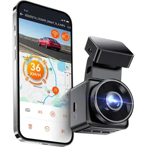 E1 Lite 1080P Dash Cam, Mini  Camera with Night Vision, 60fps Dash Cam with GPS and Speed,  APP Control, Loop Recording, Voice Control, 24H Parking Mode, Support 512GB
