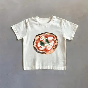 Vintage 90s Pizza Graphic Baby Tee, Retro Pizza Shirt, Trendy Y2K Top Tee Fashion Clothing