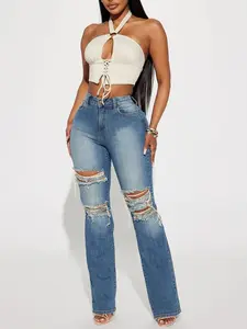 Let It Be Stretch Straight Leg Jeans - Medium Wash