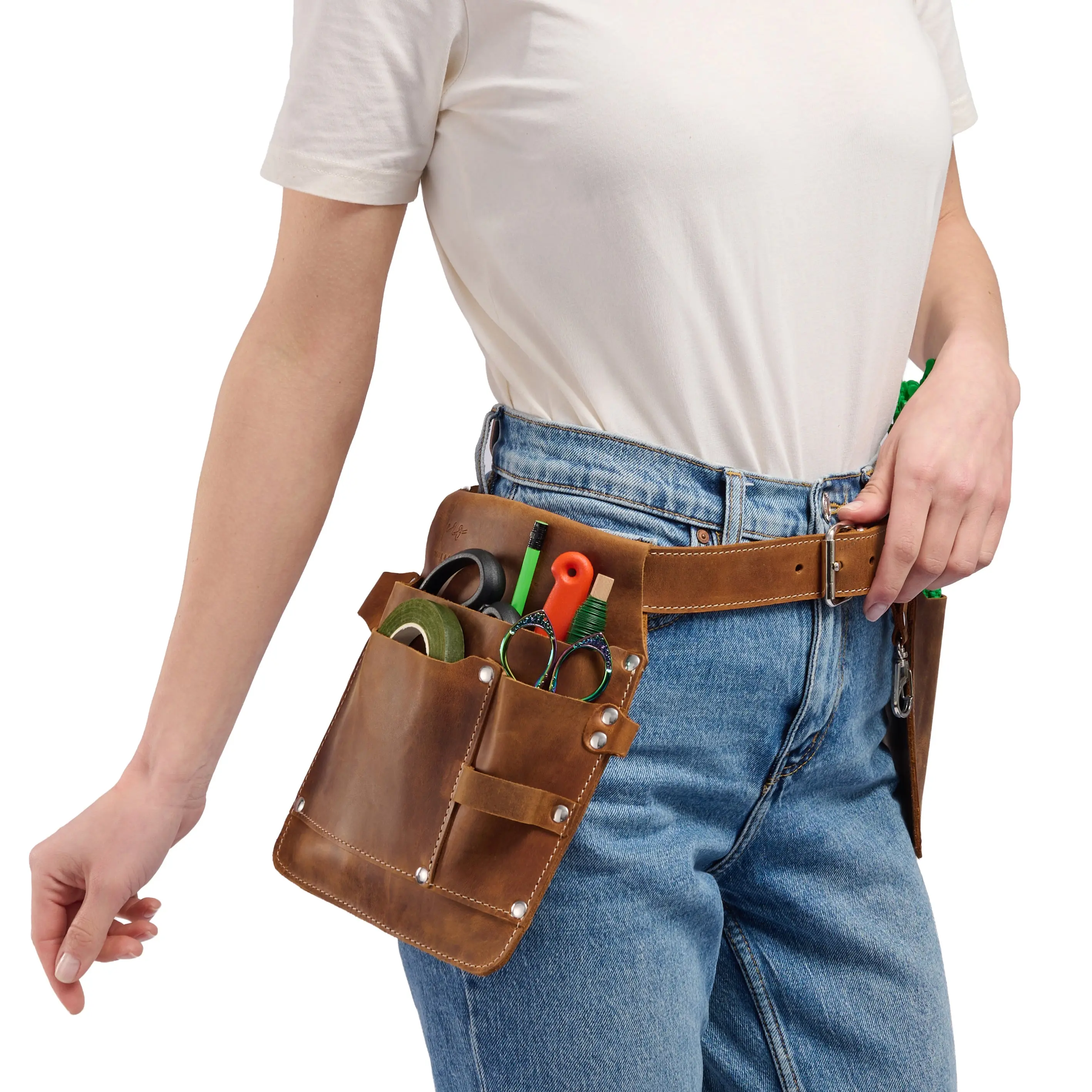 Adjustable Garden Belt — Leather Tool Belt.