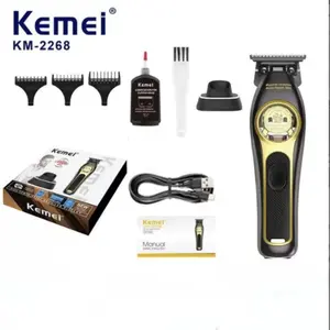 Kemei Professional Electric Hair Trimmer, Cordless Barber Trimmer, Barber Equipment, USB Charging, Salon Styling Km-2268, Lithium-Ion Battery, New Condition, Personal Care Appliance