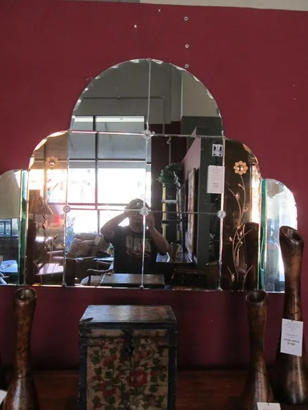 Floral Etched Mirror