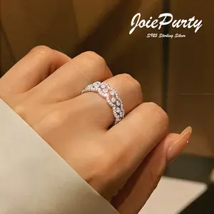 Stackable Rings Set Sterling Silver 925 Full Pavé Lace Eternity Band Micro Diamond Ring Dainty Everyday Stacking Jewelry Hypoallergenic Light Luxury Valentines Mothers Day Anniversary Christmas Gift For Her
