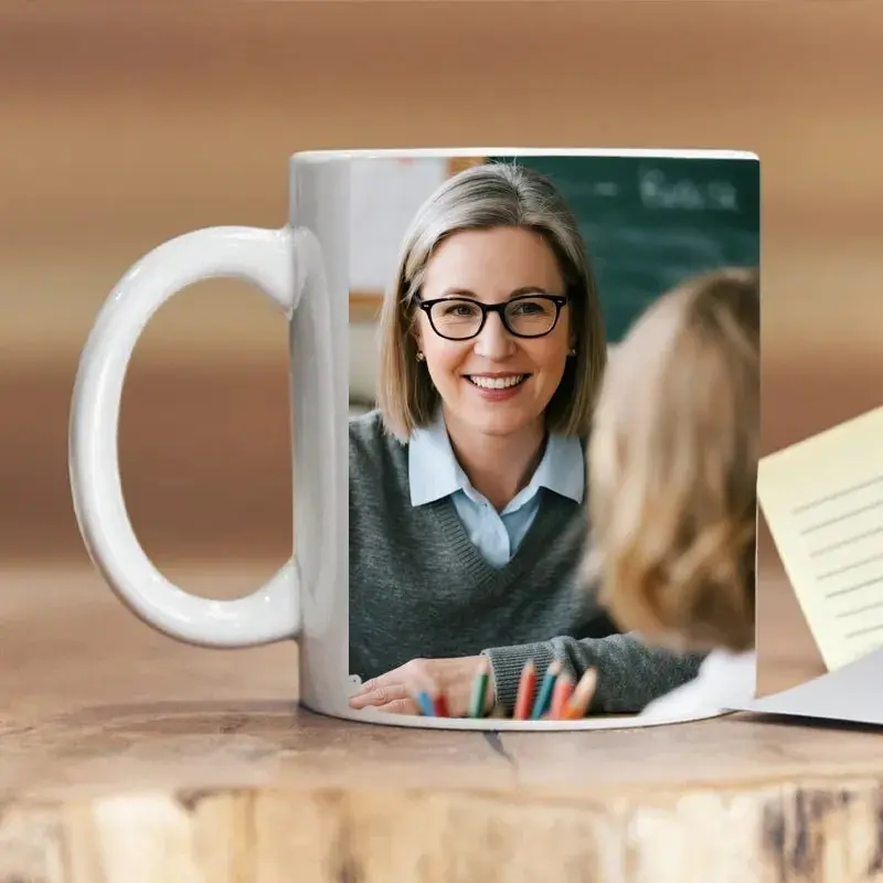Custom Mug Teacher Photo Personalized Thank You Coffee Cup PrintToucan
