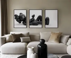Set of 3 KAWS Wall Art Prints, Digital Download, HYPEBEAST Decor, Kaws Poster, Kaws Decor, Kaws Figure, Hypebeast Toys, Masculine Wall Art