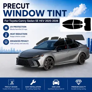 Precut Window Tint Film for Toyota Camry Sedan SE HEV 2025-2026 All Side+Rear Windshield Any VLT 2Ply Anti-Shatter, UV Block, Privacy Protection, No Trimming Needed,Heat & Glare Reduction