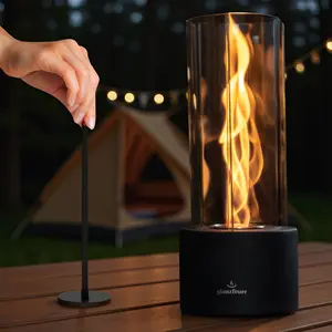 Glanzfeuer Tornado Fire Pit - Luxury Wood Burning Ambiance for Picnic & Home Nights