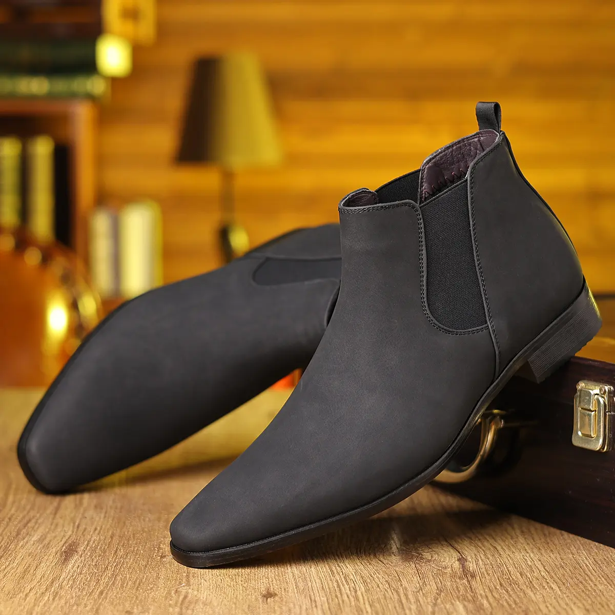 Men's Casual Footwear and Premium Pointed-Toe Shoes—Stylish and Versatile. Also suitable for teenagers. Ideal for enclosed office environments, tactical applications, and indoor wear. Black Ankle Boots (Workwear Style)—Soft and Comfortable.