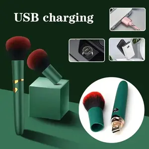 2 In 1 Electric Multi-Function Soft Fluffy Portable Foundation Brush Vibration Makeup Brush Rechargeable Detail Makeup Tools﻿
